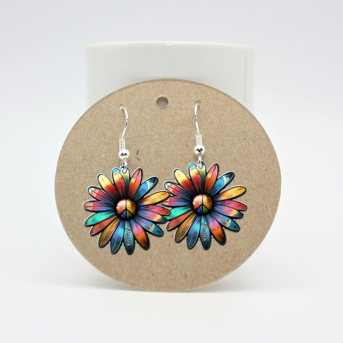 Hippie Flower - Personalized Hippie Earrings