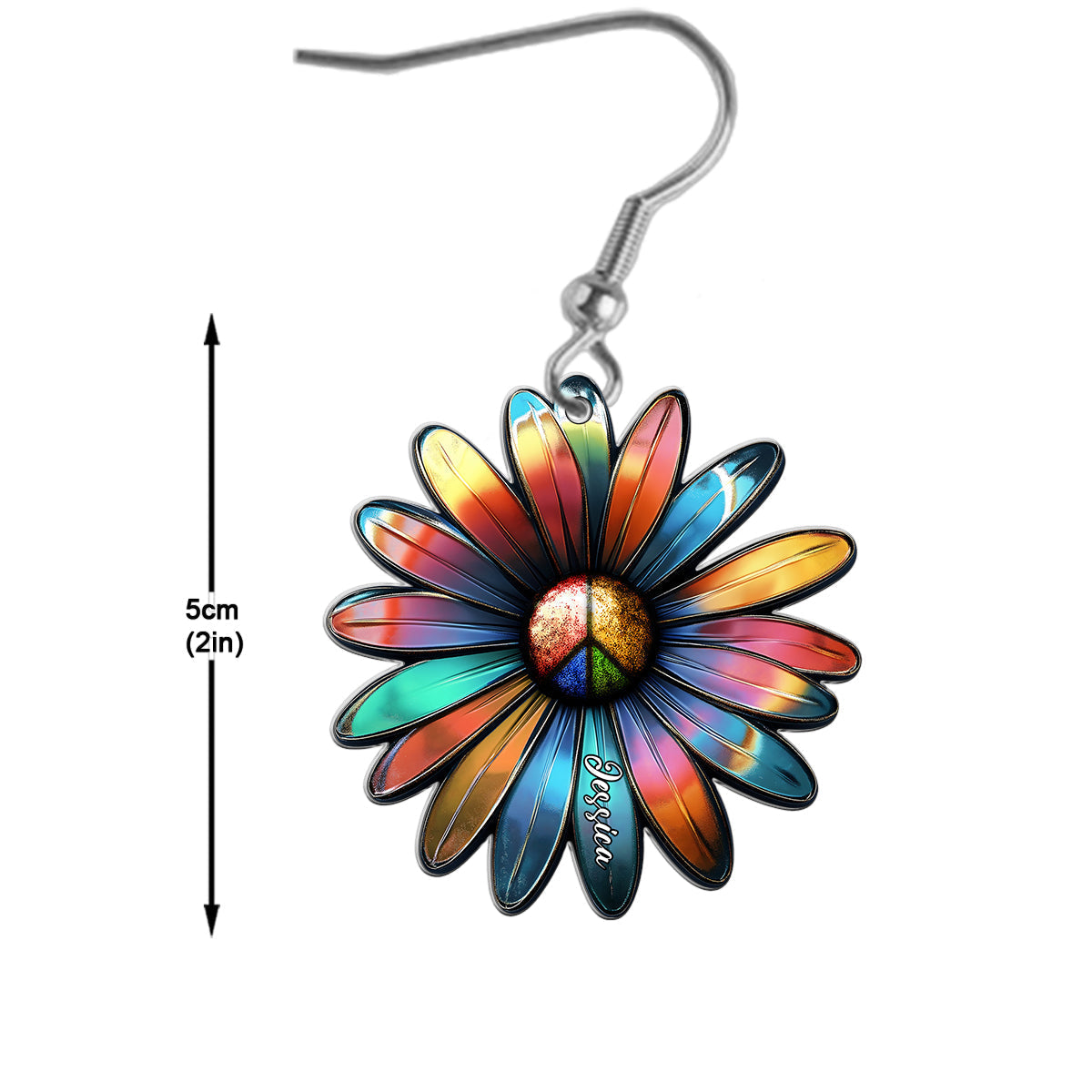 Hippie Flower - Personalized Hippie Earrings