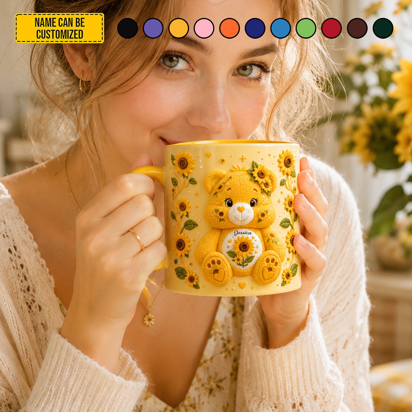 Personalized Cute Bear Accent Mug