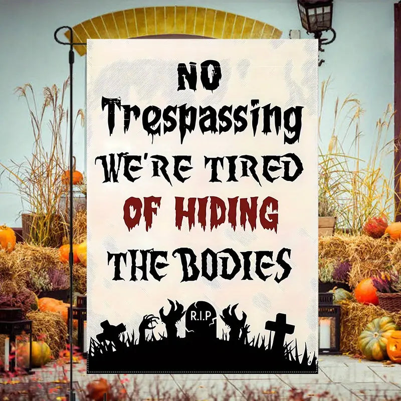 No Trespassing - Witch Garden Flag, Halloween Garden Flag, House Flag