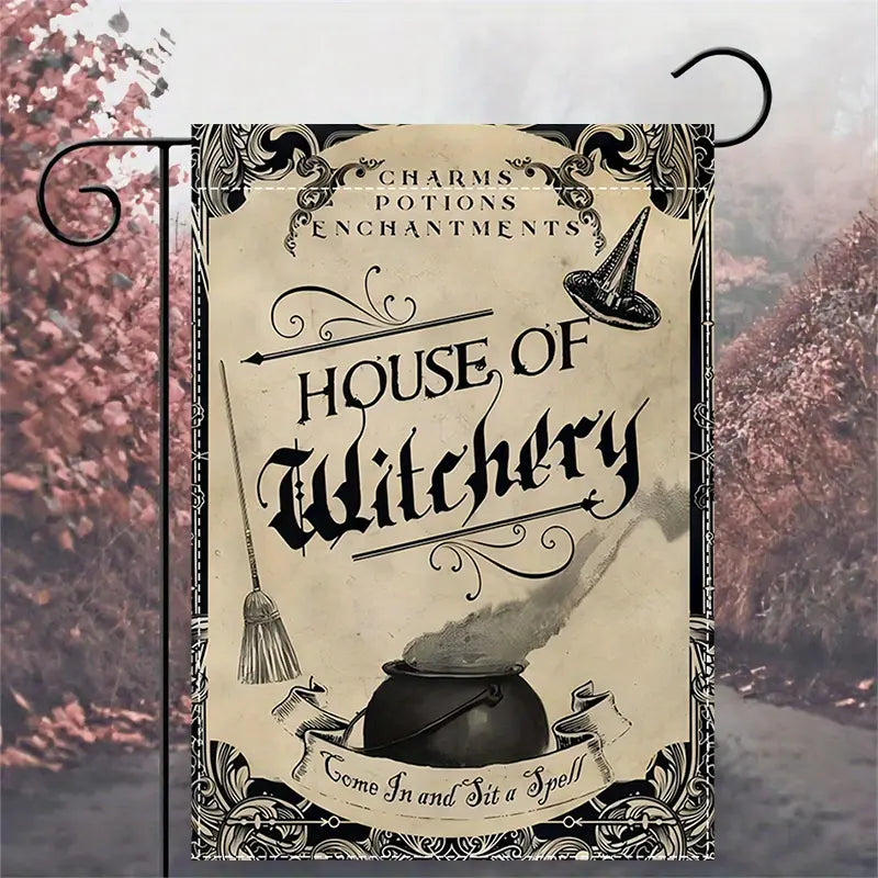 House of Witchery - Witch Garden Flag, Halloween Garden Flag, House Flag