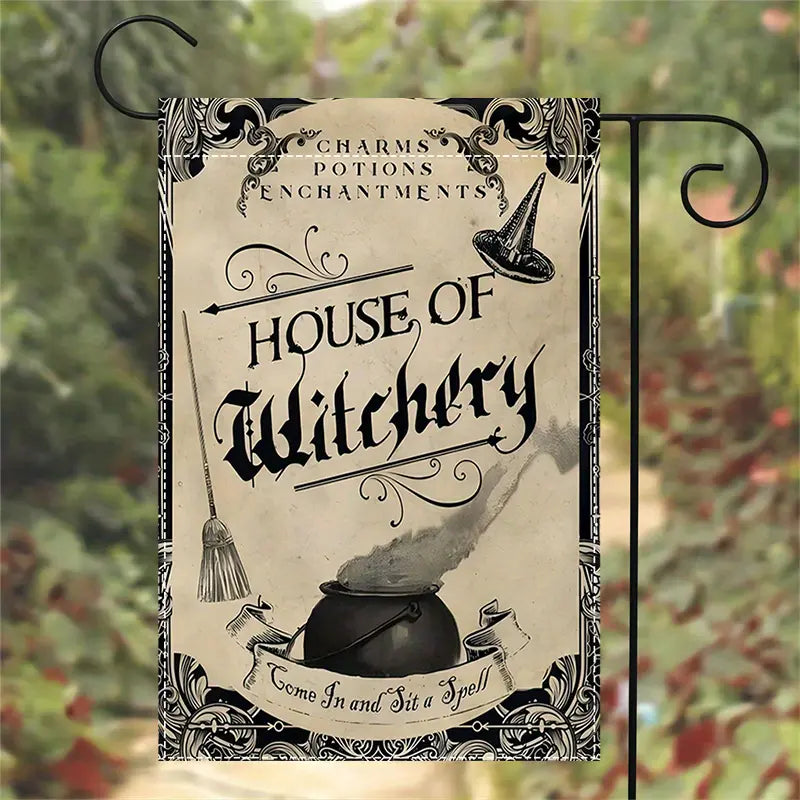 House of Witchery - Witch Garden Flag, Halloween Garden Flag, House Flag