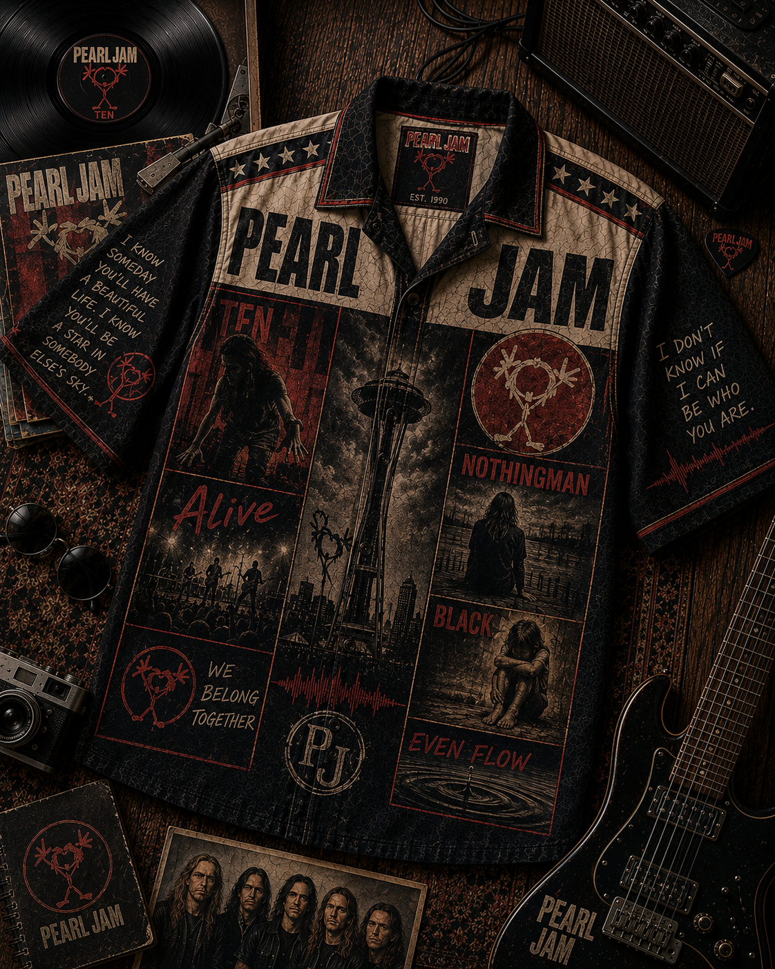 Pearl Jam Hawaiian Shirt - Vintage Music Fan Gift