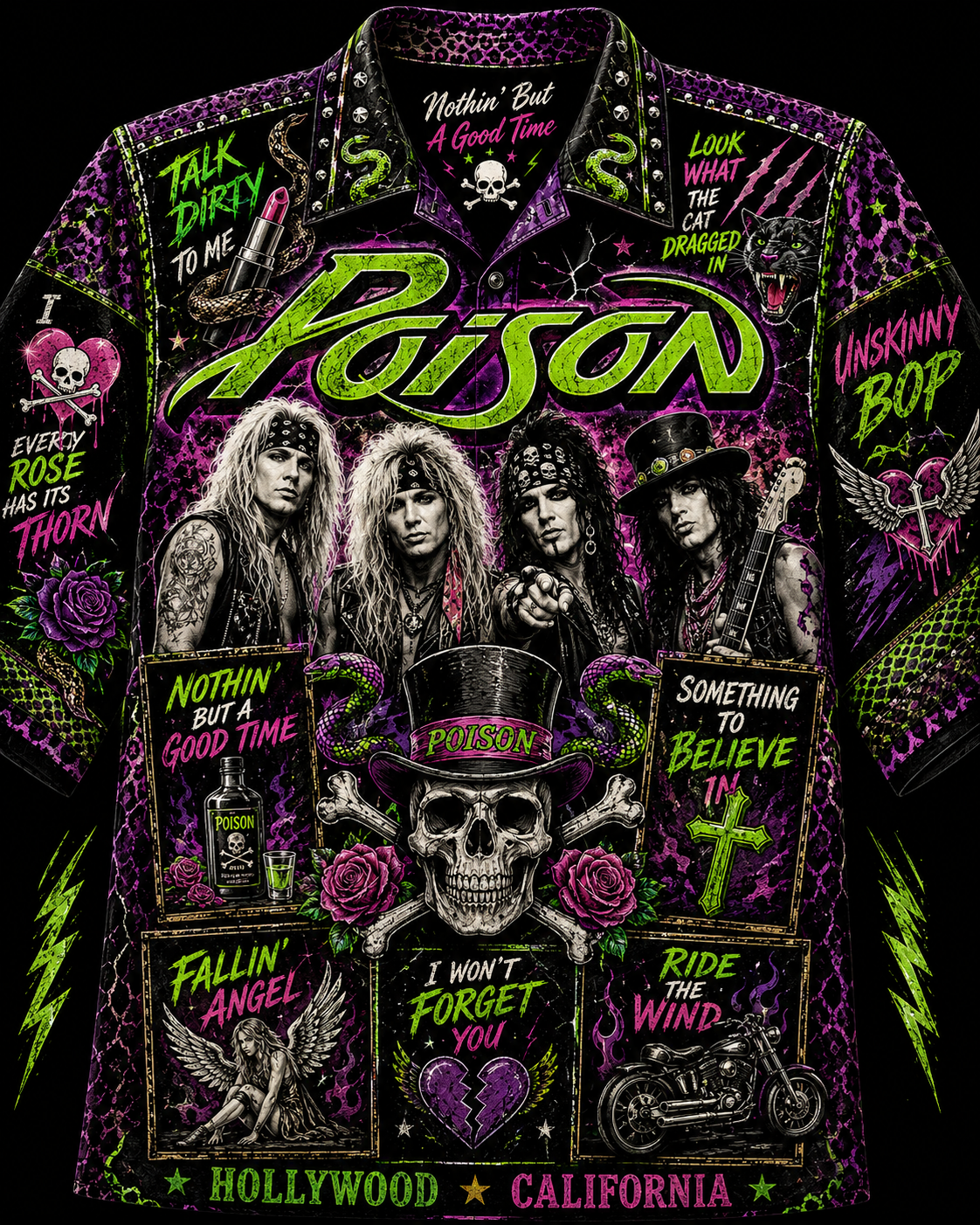 Poison Hawaiian Shirt - Vintage Music Fan Gift