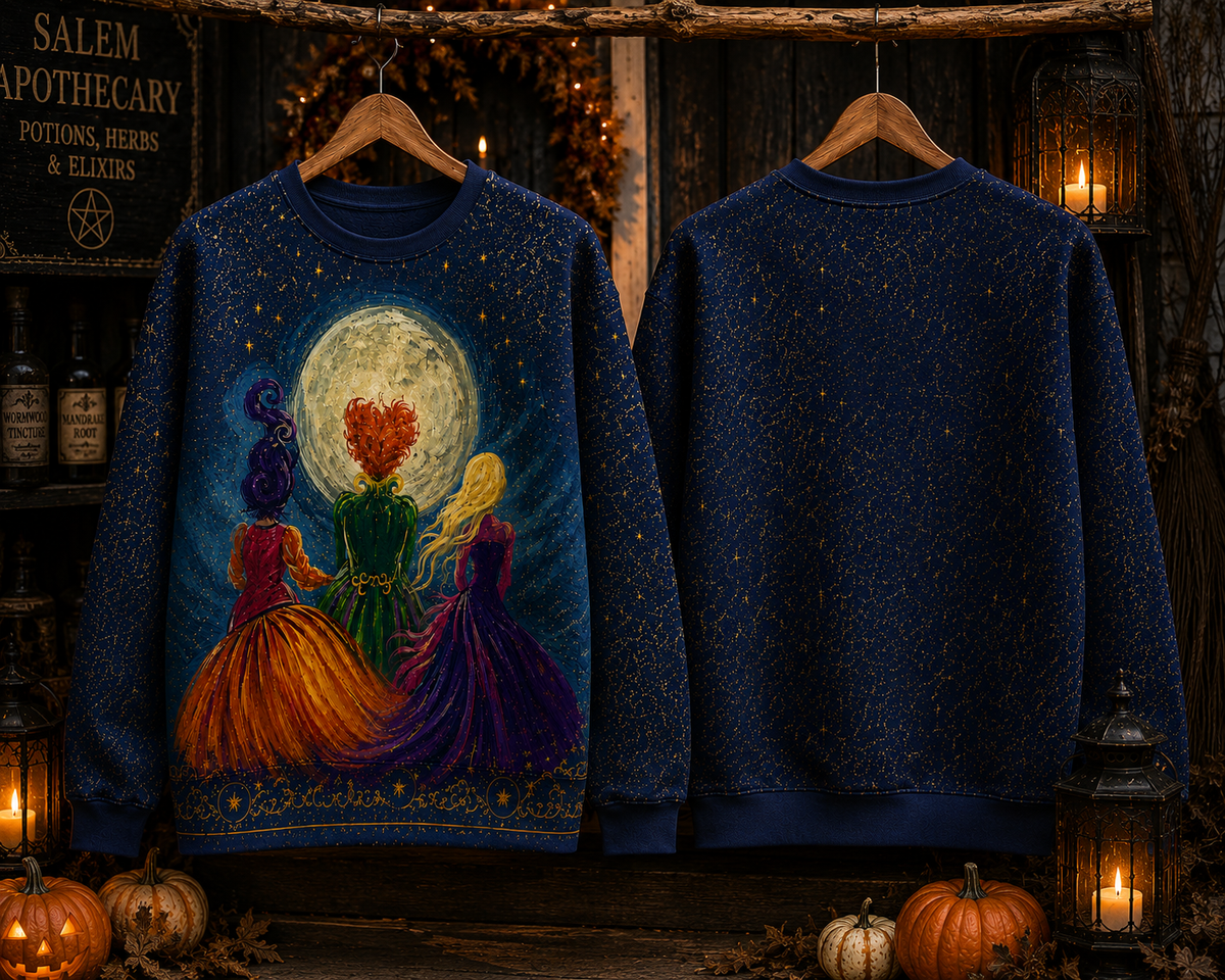 Witch Sisters Hocus Pocus Shirt – Halloween Moonlight Witchy All Over Print