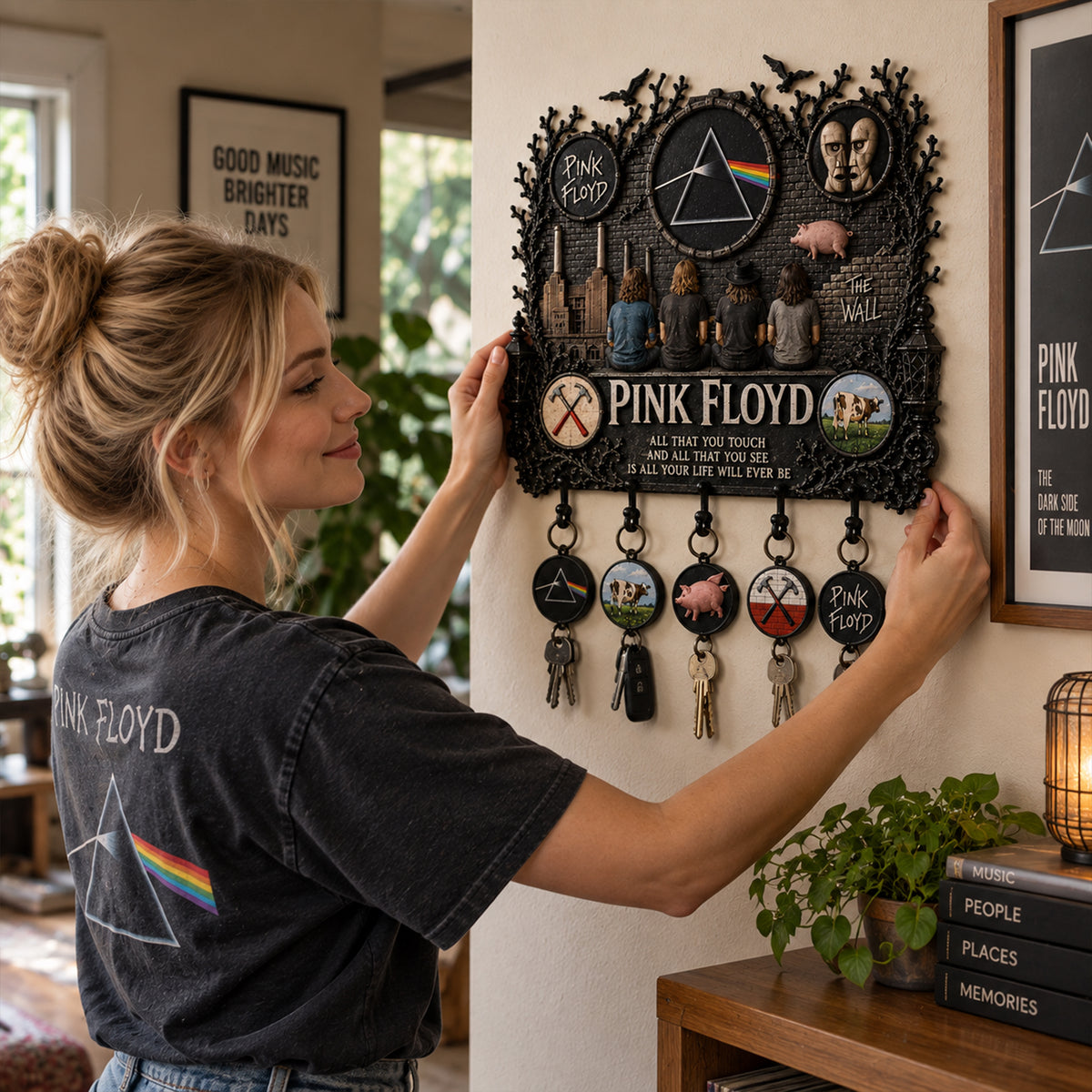 Pink Floyd Iconic Albums Wall Key Holder – Collectible Wall Key Holder Decor