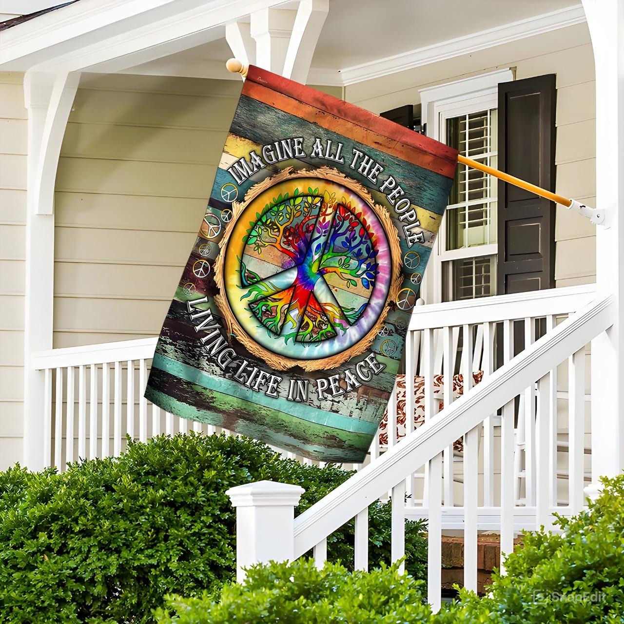 Imagine All The People Living Life In Peace Garden Flag, House Flag