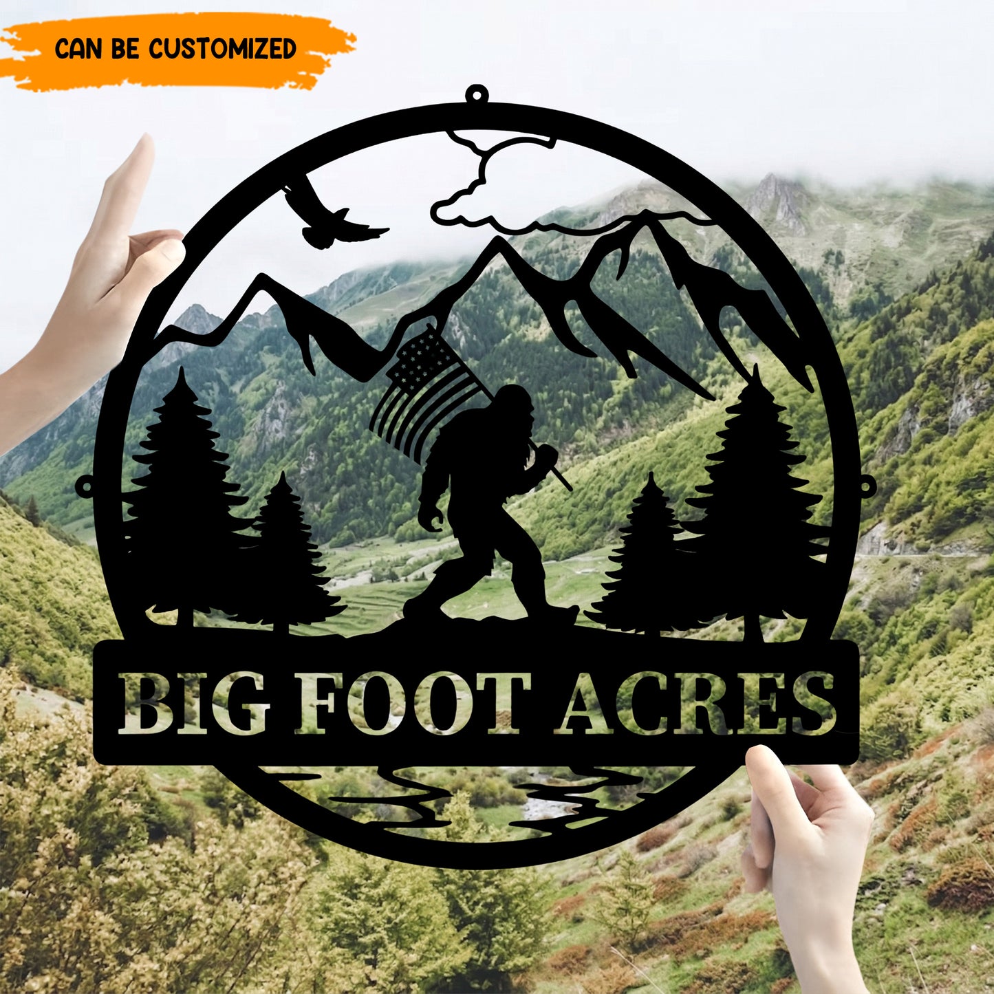 Personalized Bigfoot Metal Sign