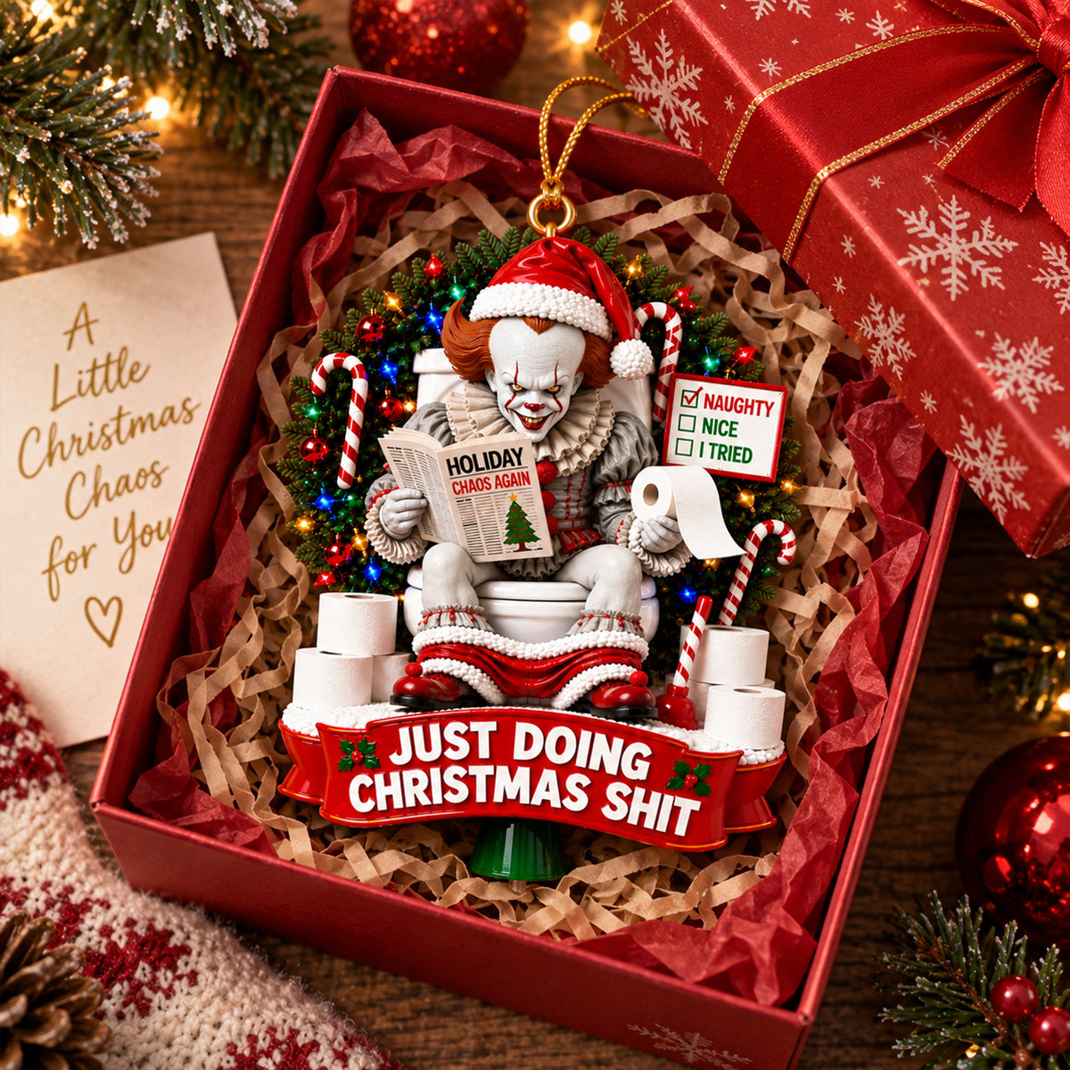 Pennywise Just Doing Christmas Shit Ornament