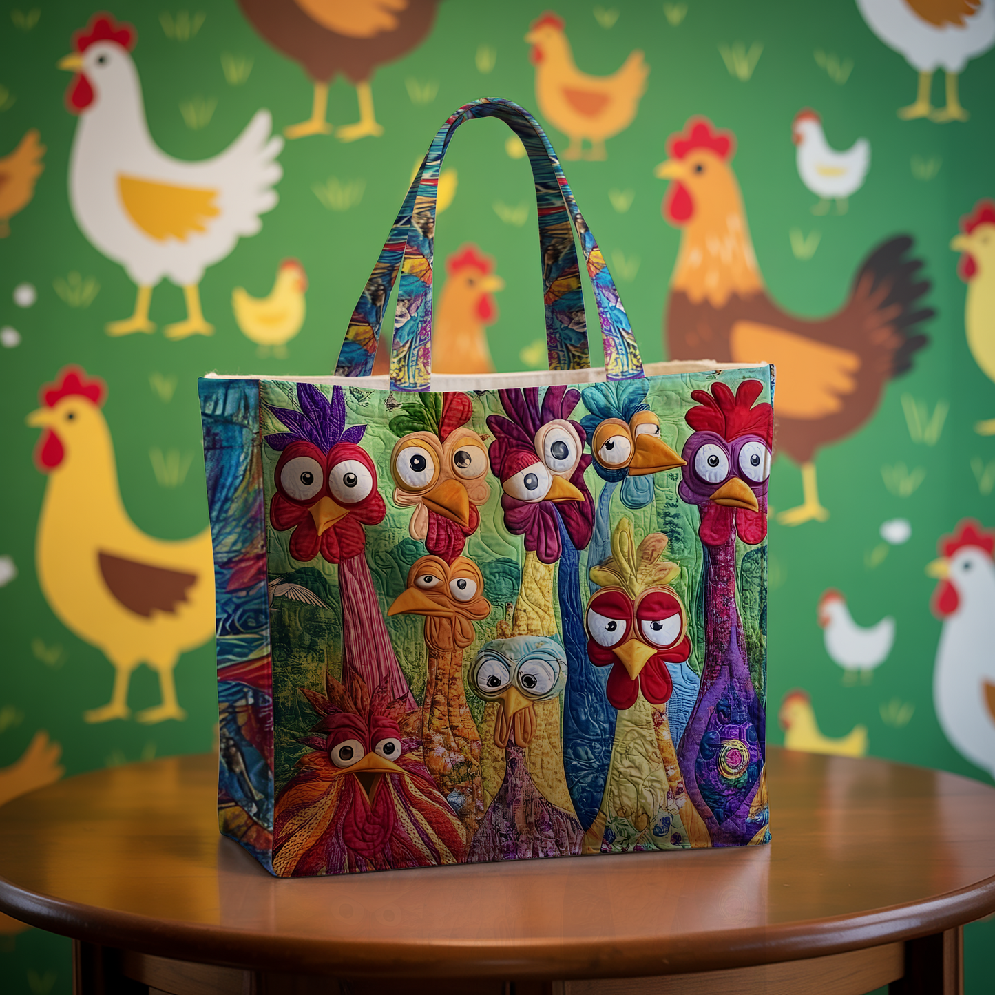 Cluckin’ Funny Faces – Personalized Chicken Tote Bag