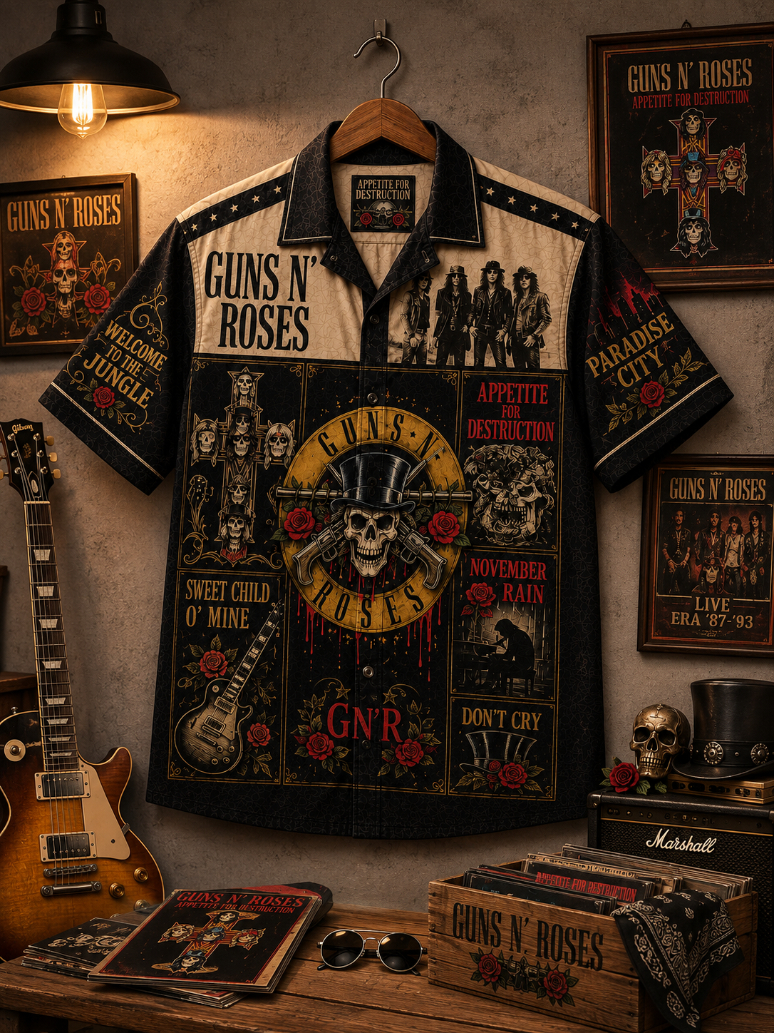 Guns N' Roses Hawaiian Shirt - Vintage Music Fan Gift