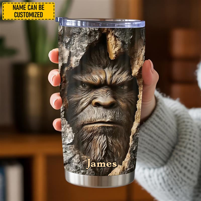 Personalized Peek-a-Boo Bigfoot Tumbler
