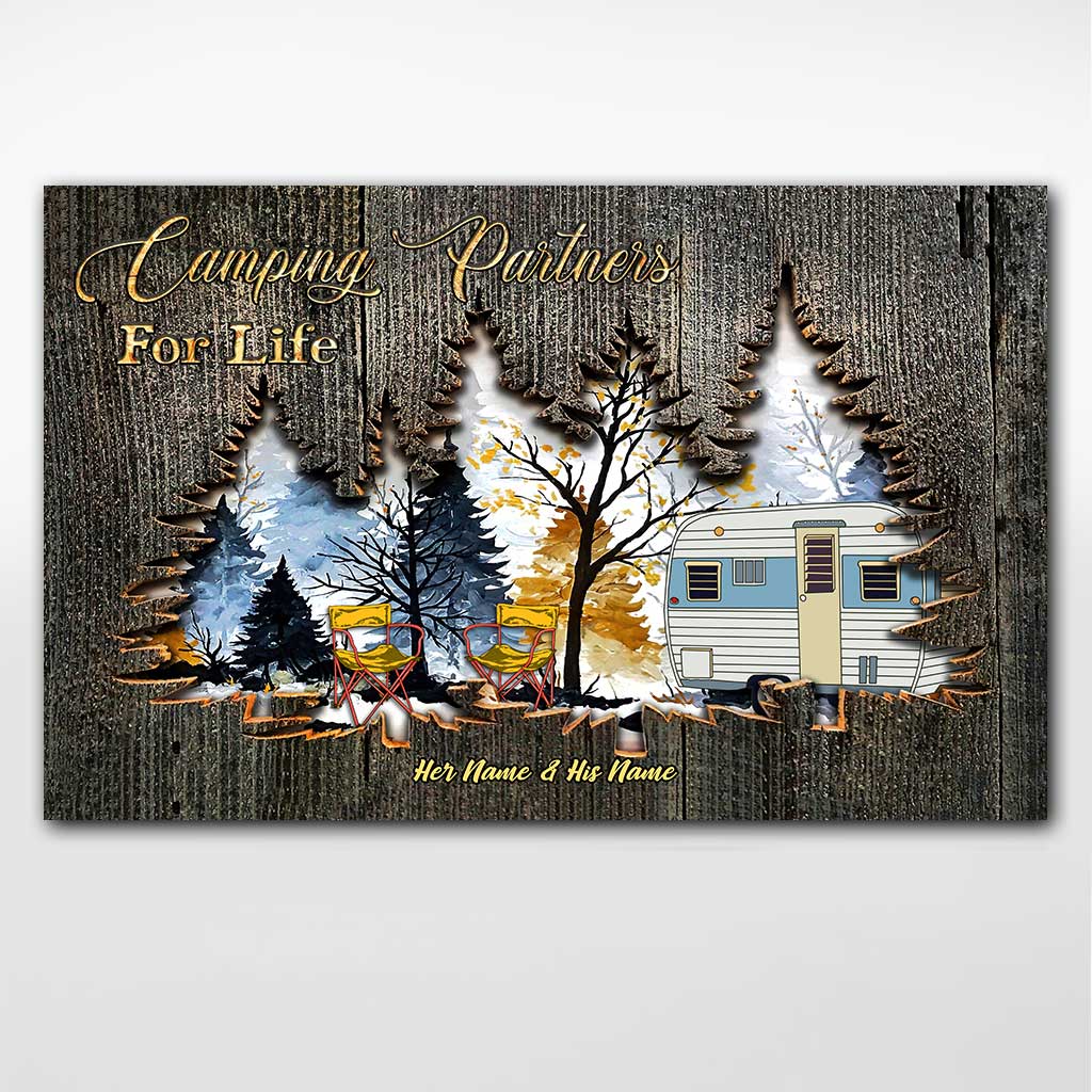 Camping Partners For Life - Personalized Couple Canvas