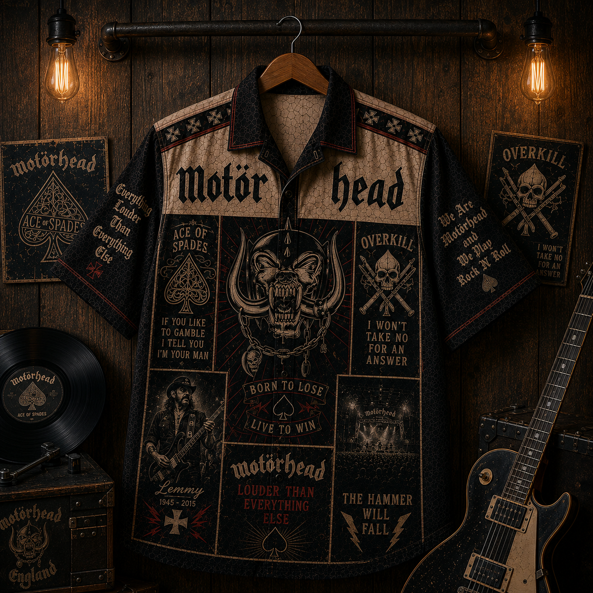 Motohead Hawaiian Shirt - Vintage Music Fan Gift