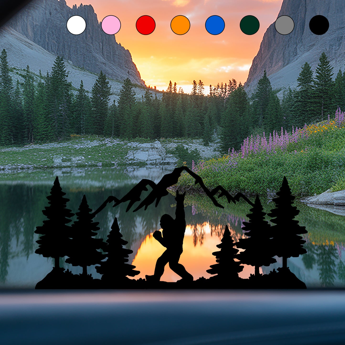 Sasquatch Mountain Rocker Vinyl Sticker