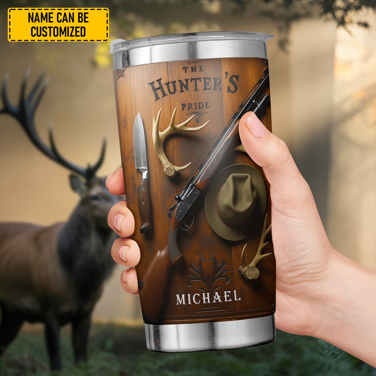 Personalized Deer Hunter Tumbler