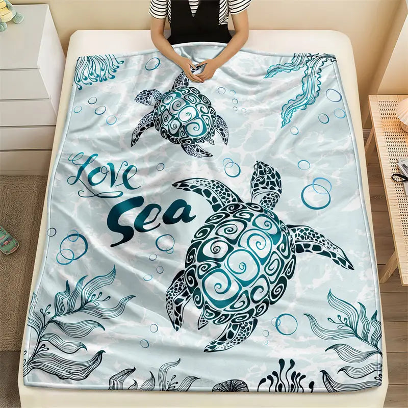 Cozy & Cute Sea Turtle - Beautiful Sea Turtle Blanket