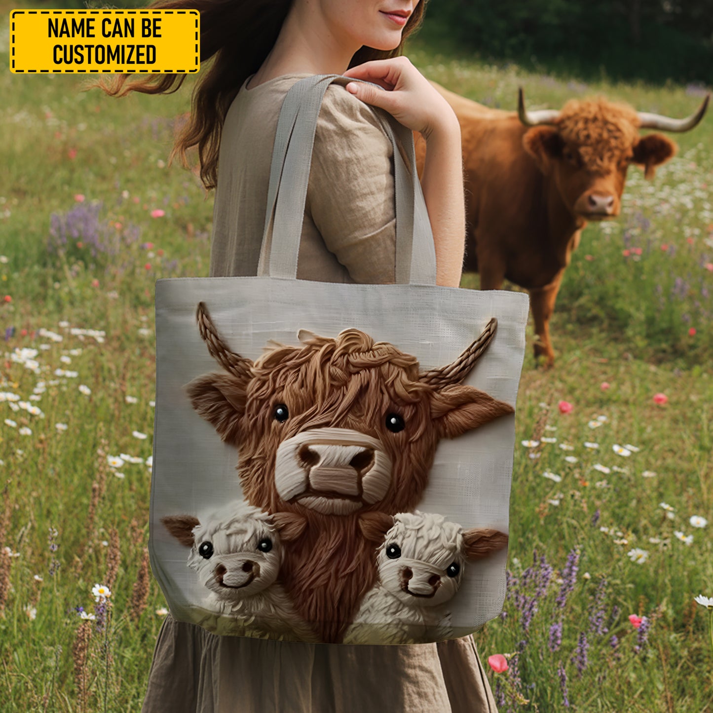 Country Hugs – Cow Family Tote Bag