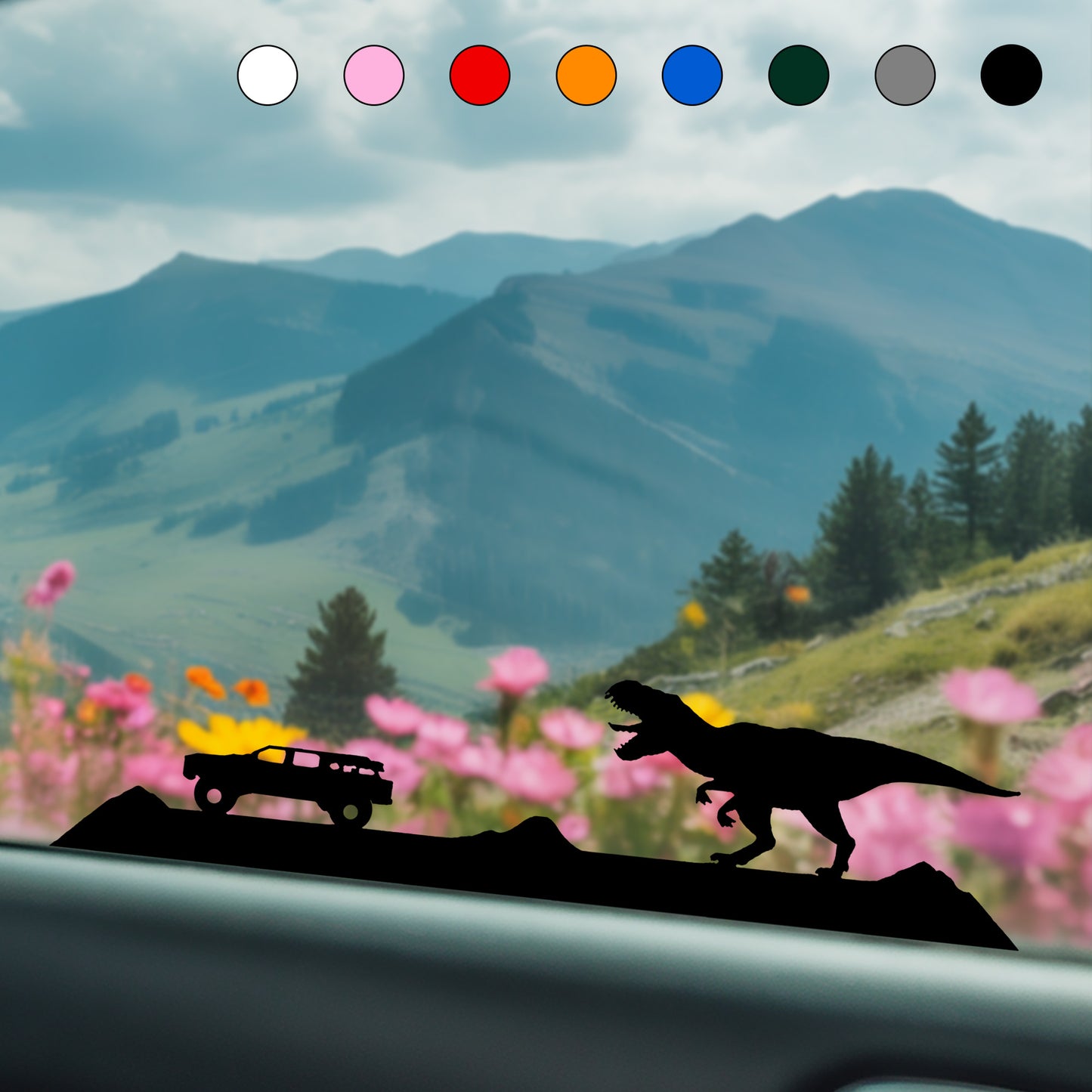 Jurassic Car Chase Sticker