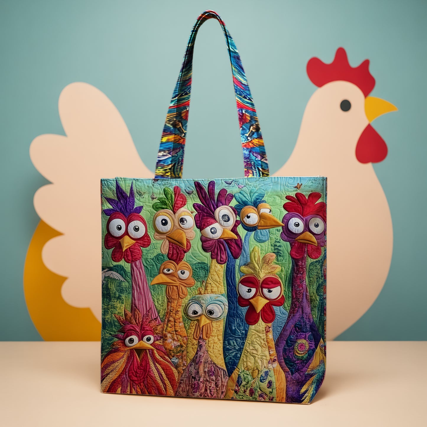 Cluckin’ Funny Faces – Personalized Chicken Tote Bag