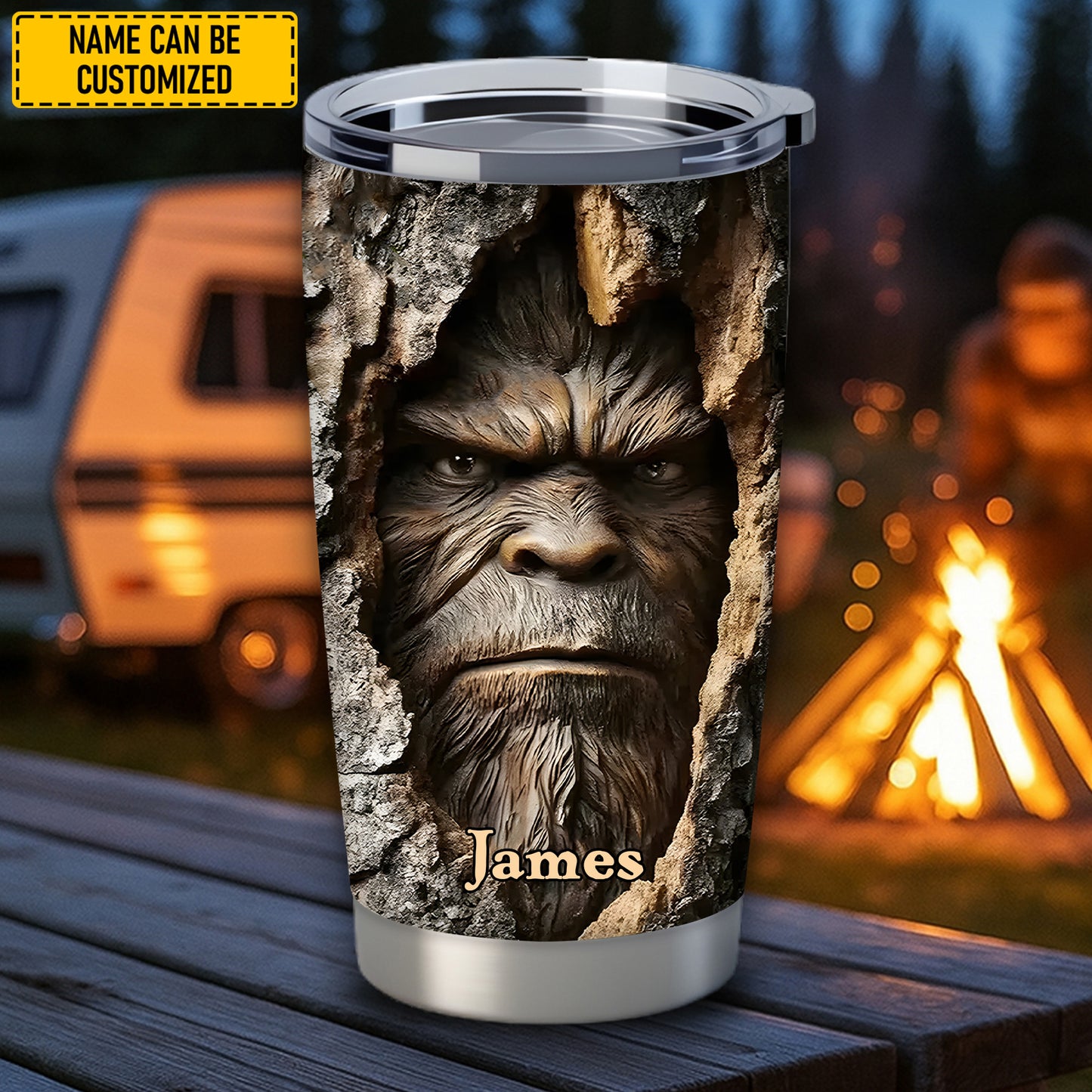 Personalized Peek-a-Boo Bigfoot Tumbler