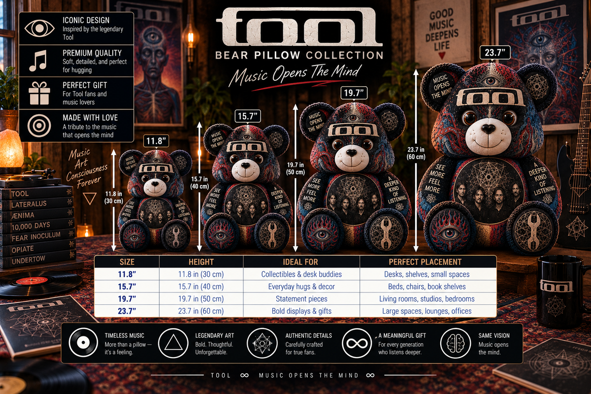 Tool Bear Custom Shaped Pillow – Progressive Metal Fan Gift