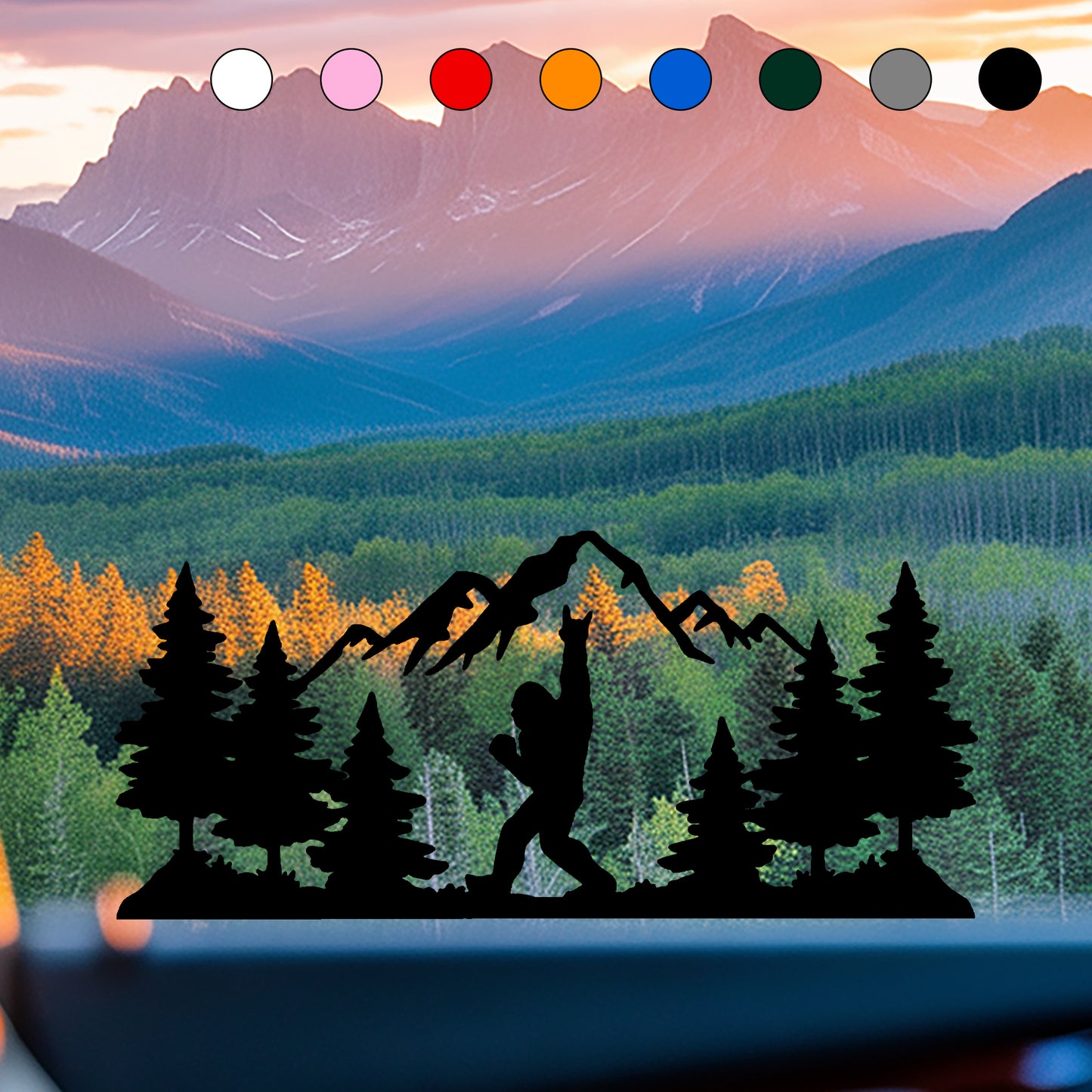 Sasquatch Mountain Rocker Vinyl Sticker