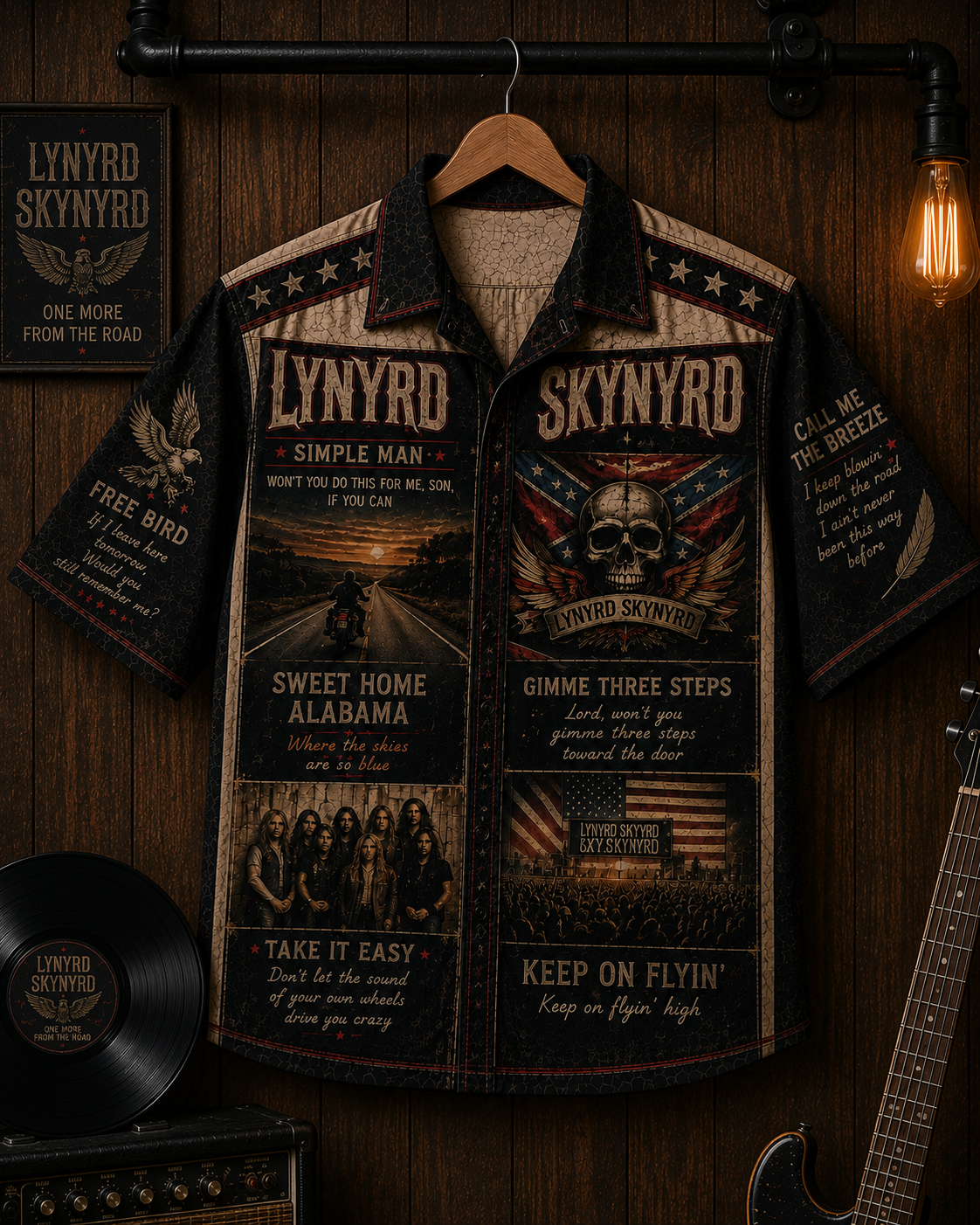 Lynyrd Skynyrd Hawaiian Shirt - Vintage Music Fan Gift
