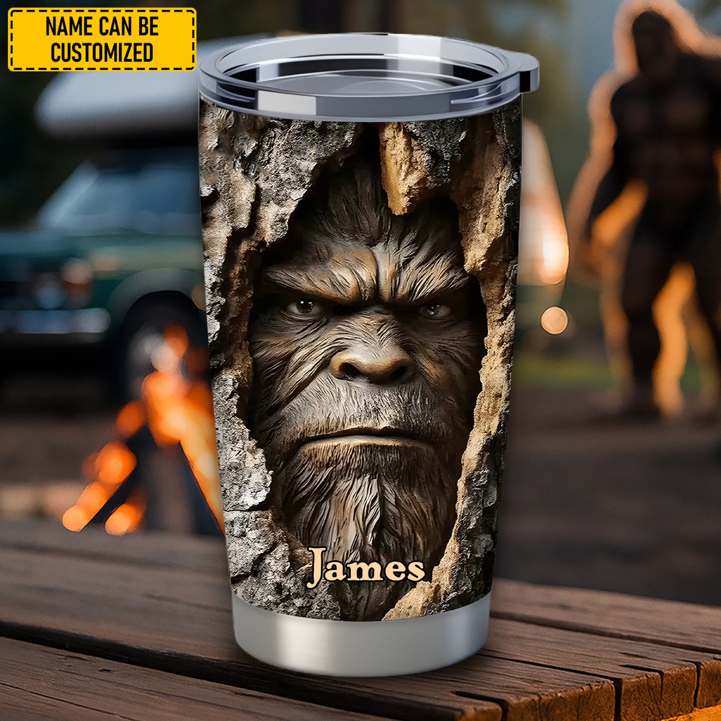 Personalized Peek-a-Boo Bigfoot Tumbler