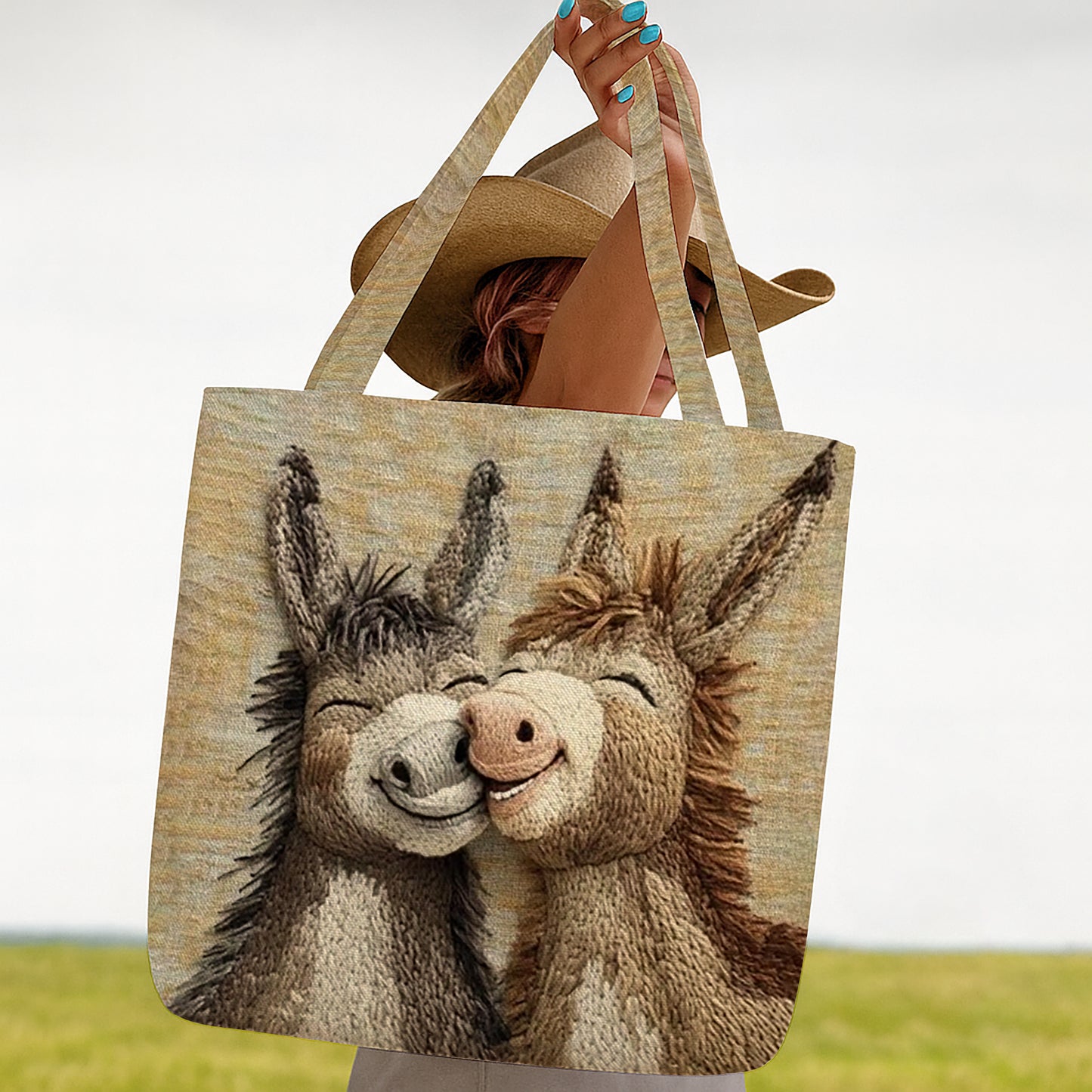 Funny Donkey Couple Tote Bag