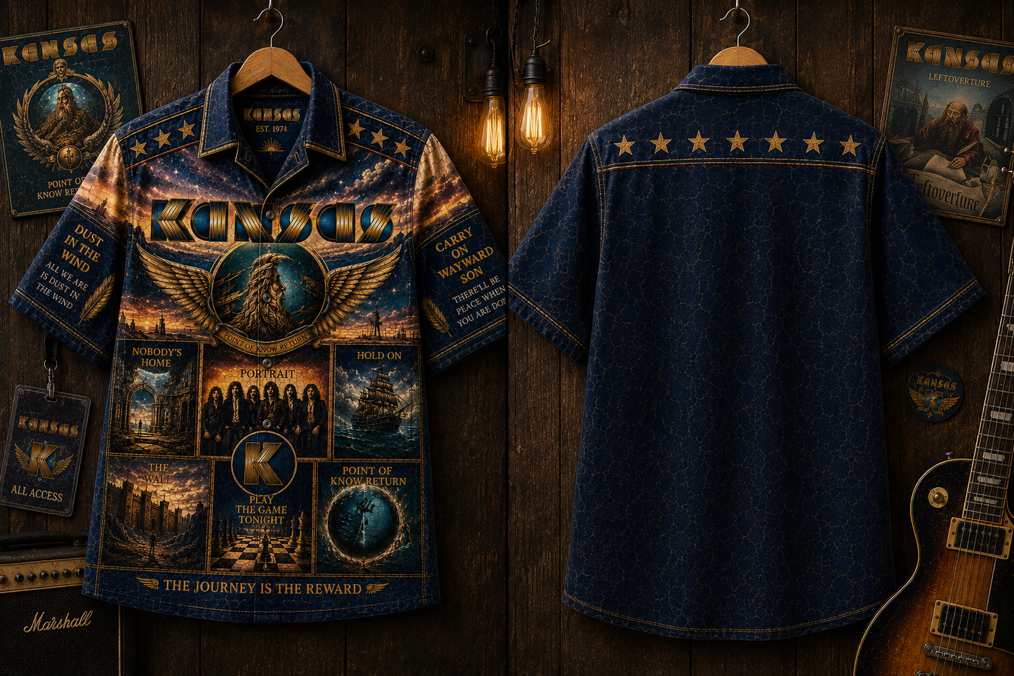 Kansas Hawaiian Shirt - Vintage Music Rock Fan Gift