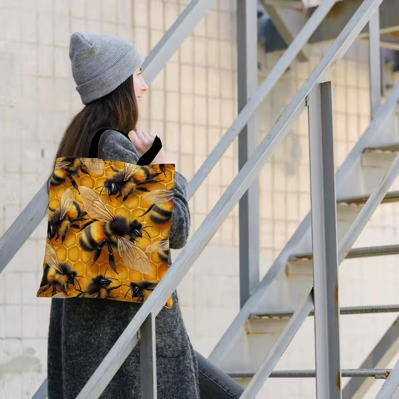 Honeycomb Busy Bees - Bee Tote Bag