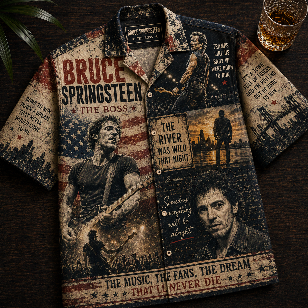 Bruce Springsteen Hawaiian Shirt - Vintage Music Fan Gift