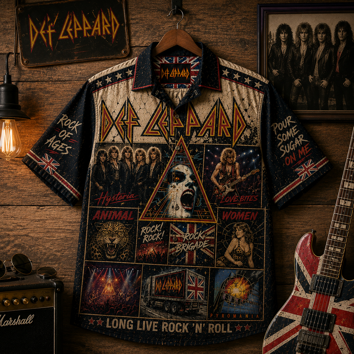 Def Leppard Hawaiian Shirt - Vintage Music Fan Gift