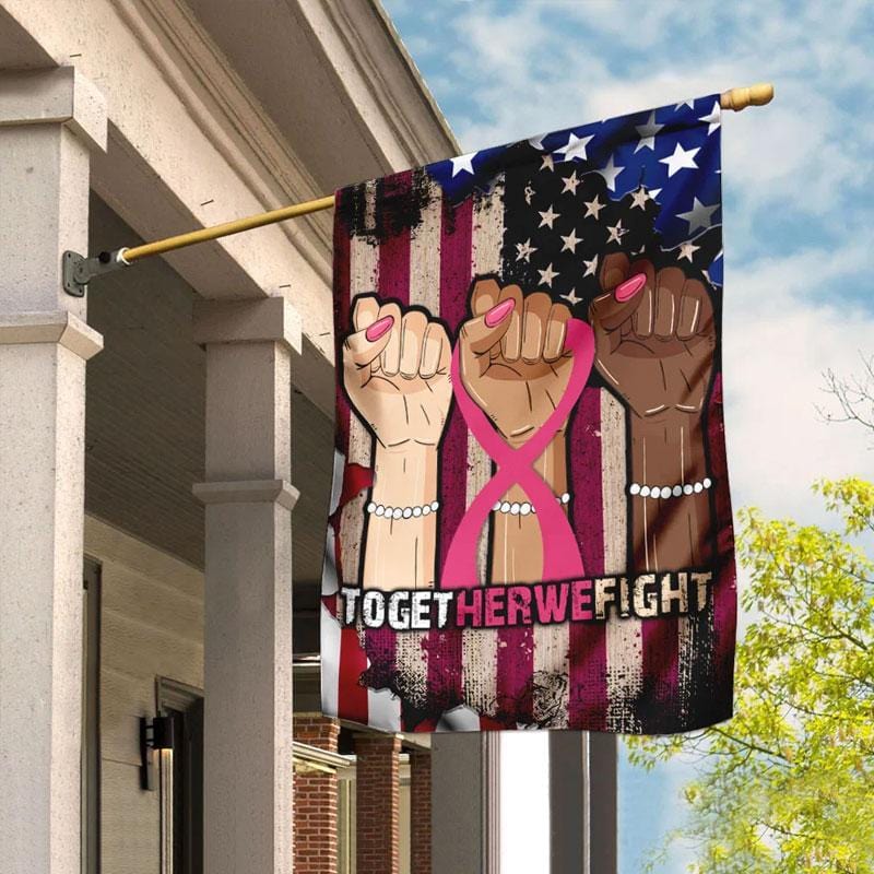 Together We Fight - Breast Cancer Awareness House Flag