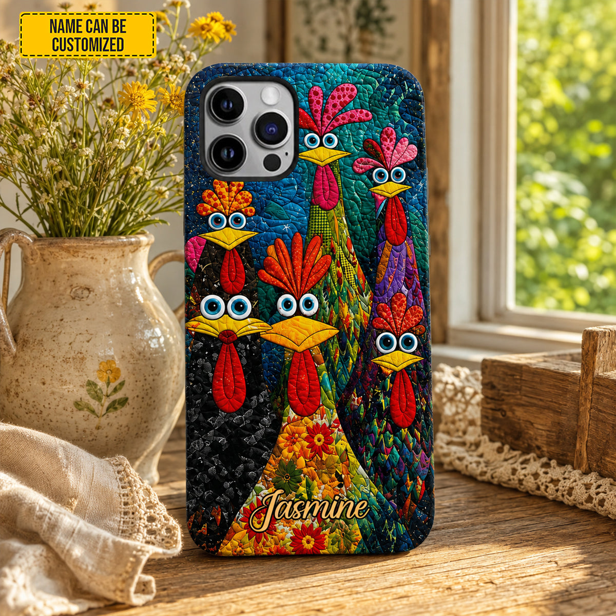 Personalized Funny Colorful Chicken Phone Case