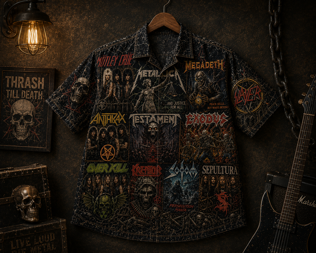 Thrash Heavy Metal Hawaiian Shirt - Vintage Music Fan Gift
