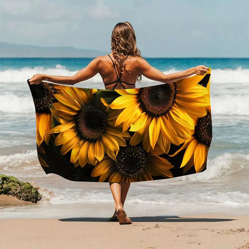 Beautiful Sunflower - Quick-dry Beach Towel/ Bath Towel