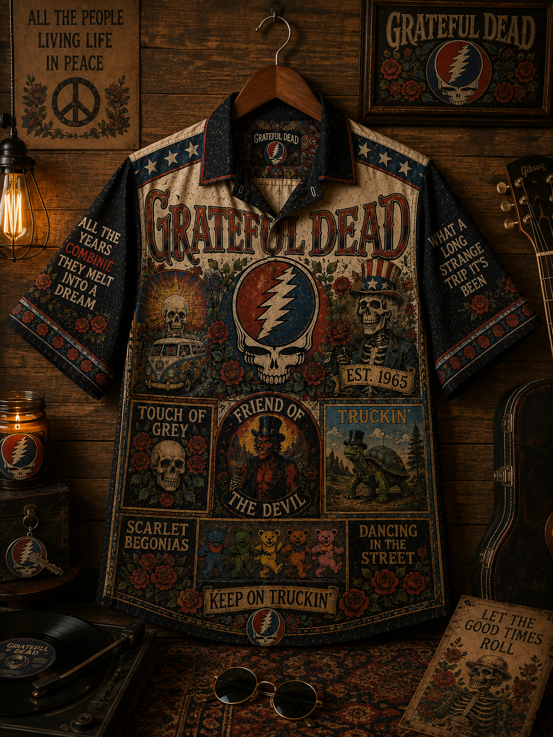 Grateful Dead Hawaiian Shirt - Vintage Music Fan Gift