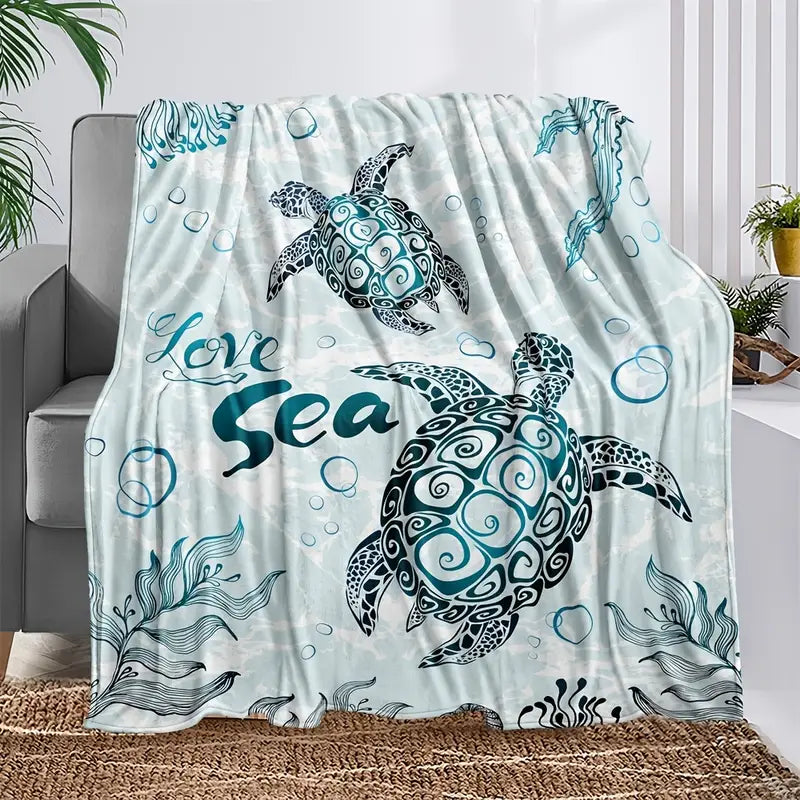 Cozy & Cute Sea Turtle - Beautiful Sea Turtle Blanket