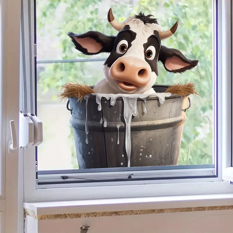 Contemporary Farmhouse Style Cow Sticker