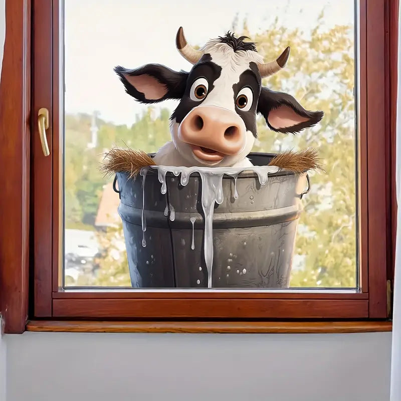 Contemporary Farmhouse Style Cow Sticker