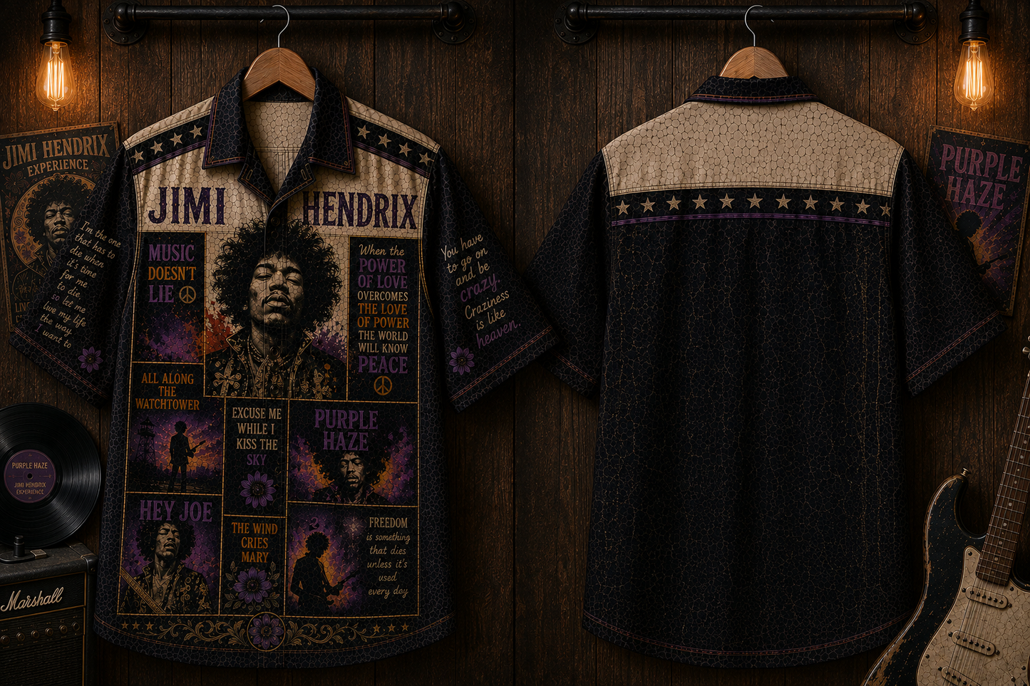 Jimi Hendrix Hawaiian Shirt - Vintage Music Fan Gift