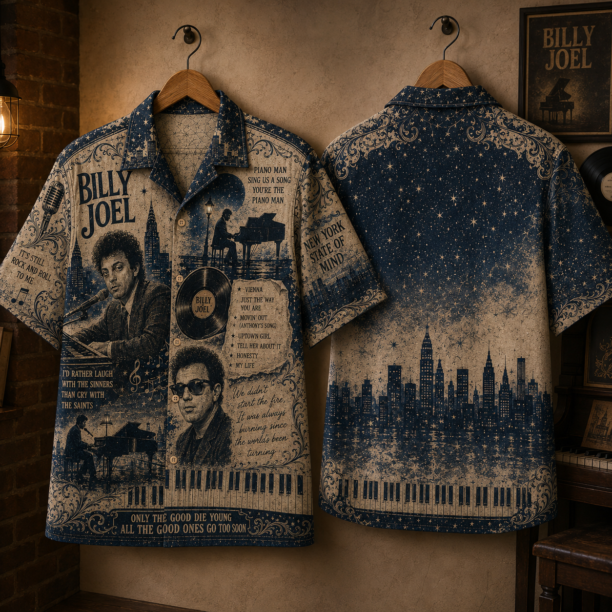 Billy Joel Hawaiian Shirt - Vintage Music Fan Gift