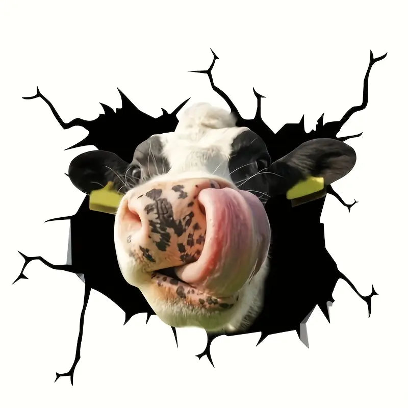 Cartoon Cow Head Sticker