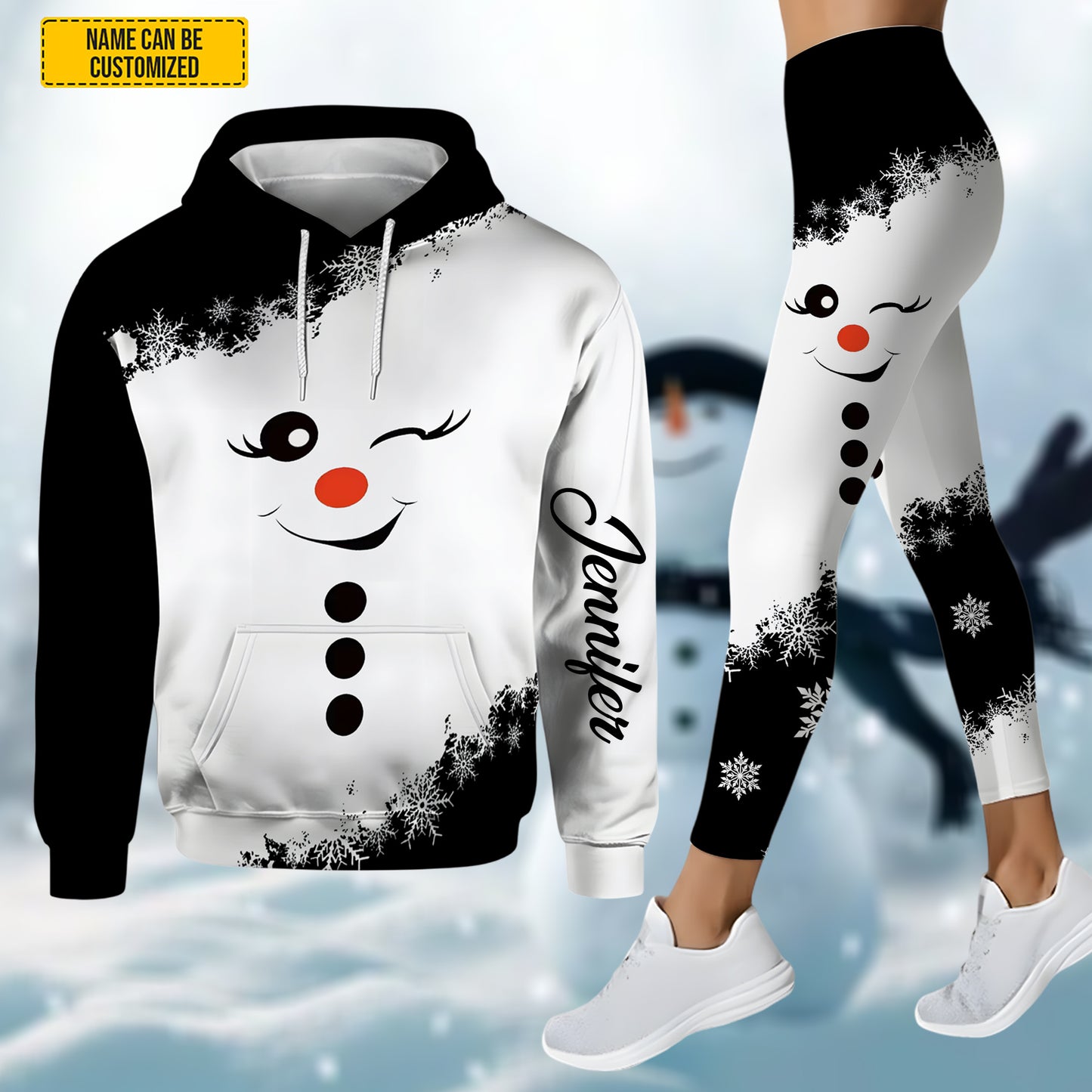 Personalized Snowman Hoodie and Leggings
