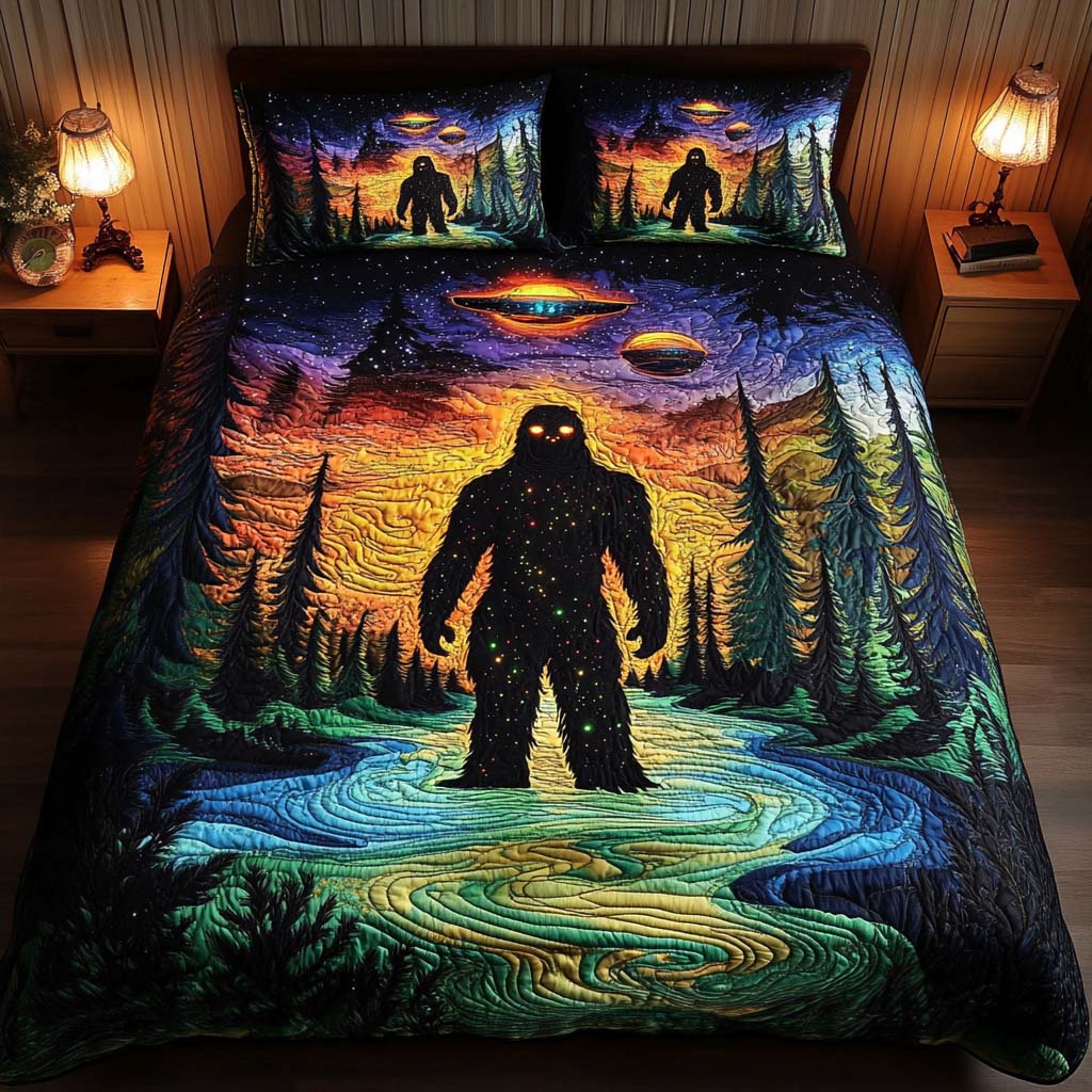 Cosmic Sasquatch - Bigfoot Quilted Bedding Set