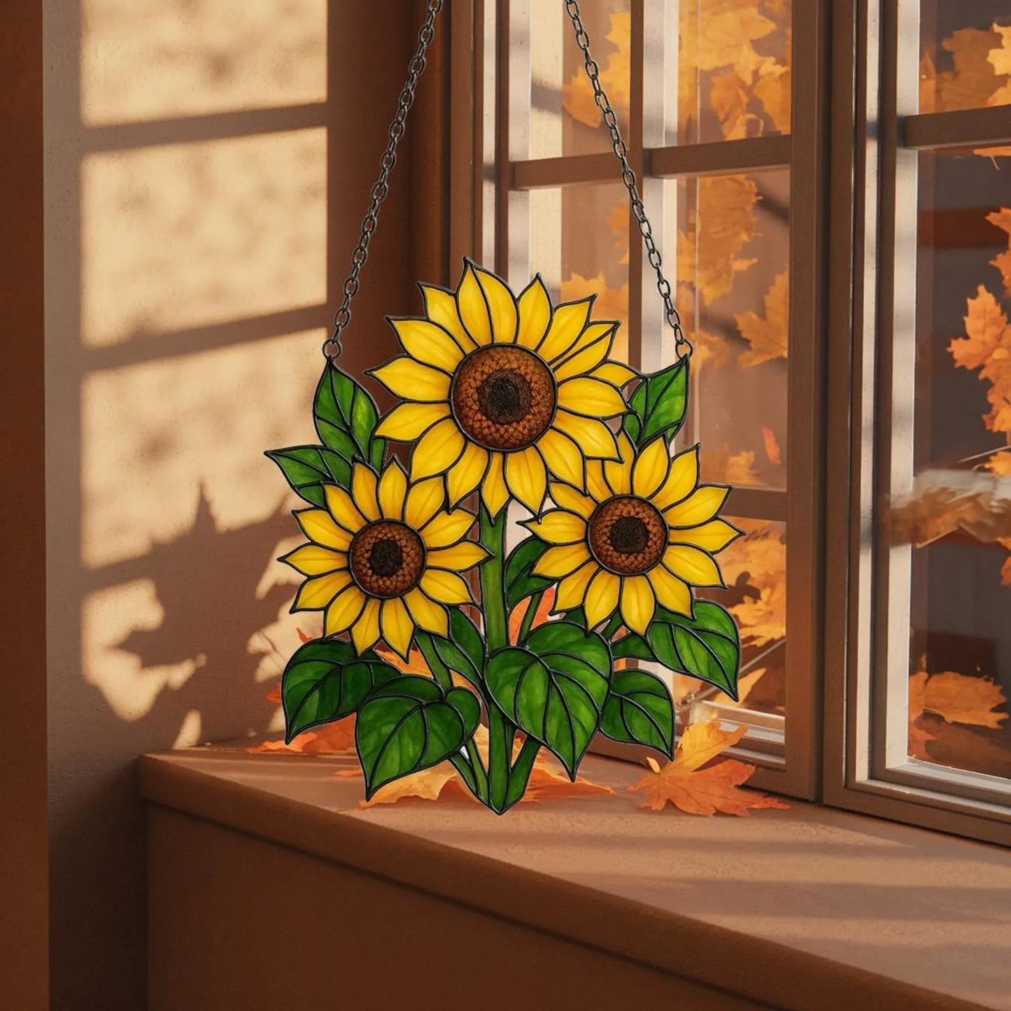 Beautiful Sunflower - Personalized Window Hanging Suncatcher Acrylic
