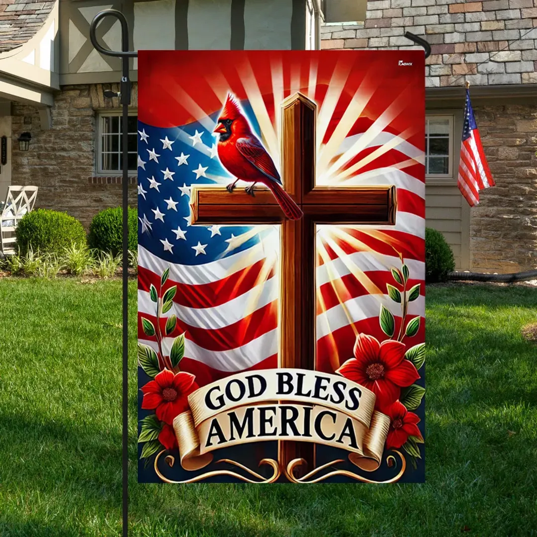 God Bless America Garden Flag