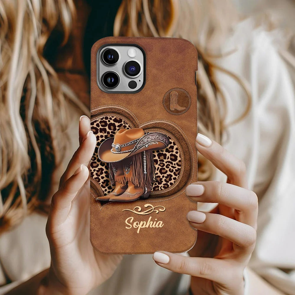 Cowgirl Boots - Personalized Cowgirl Full Print Phone Case